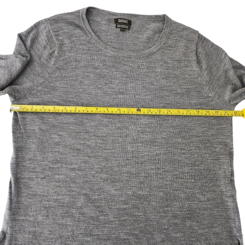 BADGLEY MISCHKA Grey 100% Merino Wool Lightweight Sweater xl - Picture 9 of 12